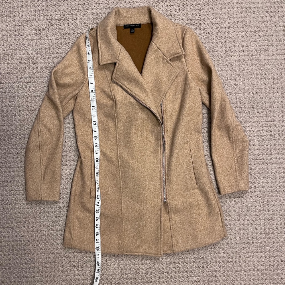 Banana Republic Factory Moto Knit Jacket Golden Chestnut XS x small